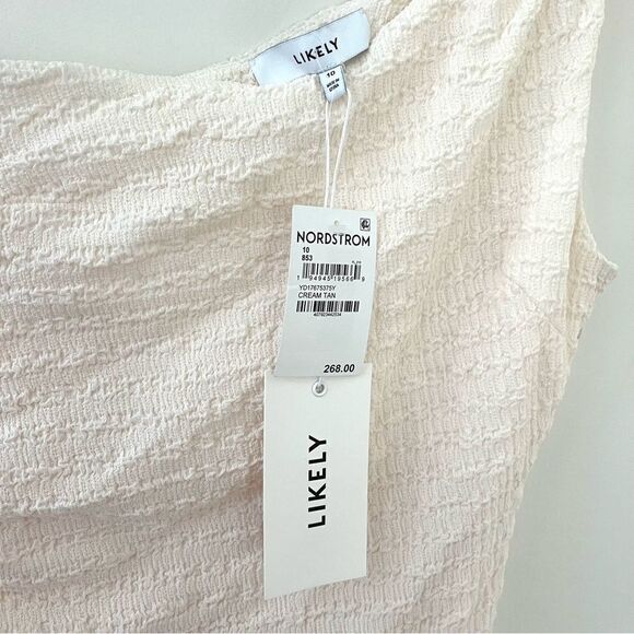 Revolve Likely Harley One Shoulder Asymmetrical Dress in Cream Size 10 NWT - Picture 8 of 11